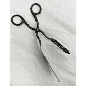 Solingen Germany silver plated Serving Tongs Ornate Pastry Sandwich